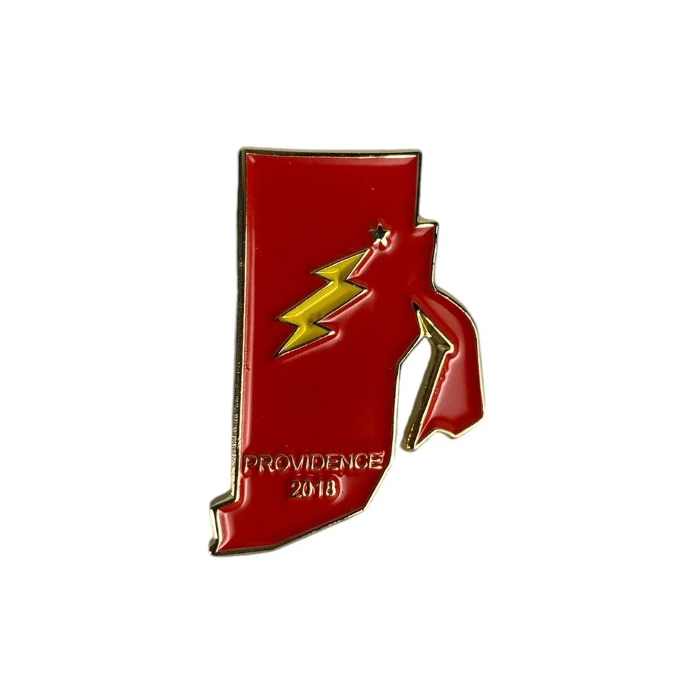 Providence Lightning Bolt Outline Lapel Pin Vintage Collectible Badge A14Q